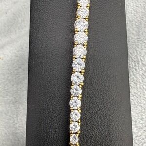 Veronese Sterling Silver Rhinestone Tennis Bracelet 7.5"